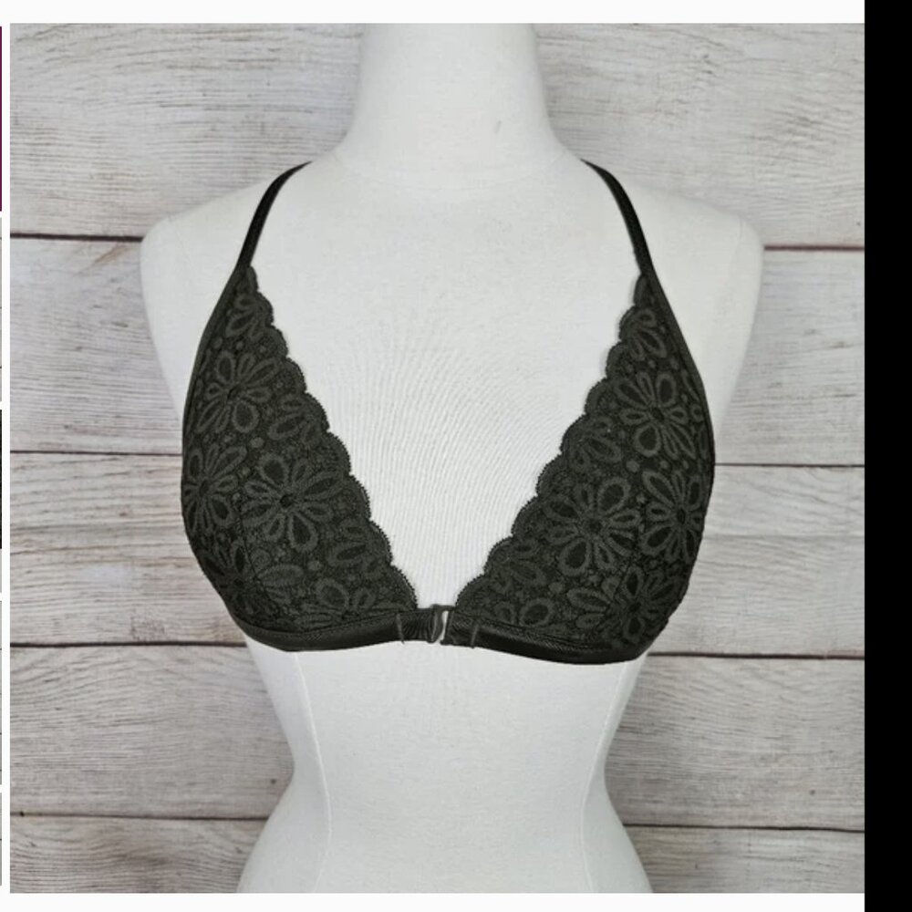 Victoria's Secret Olive Green Lace Bralette Small